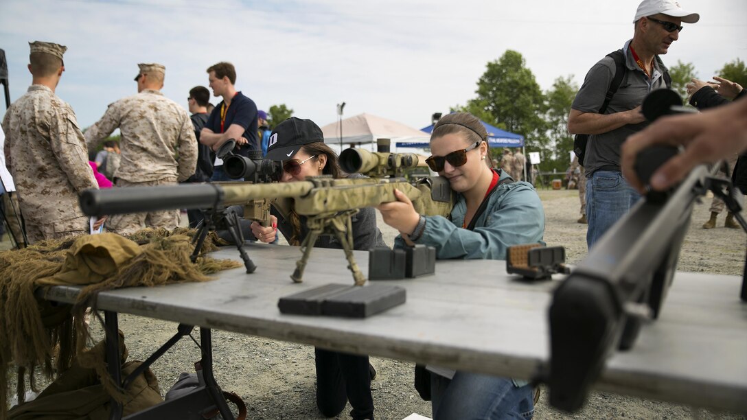 Congressional staff members were shown static displays of all elements of the Marine Air-Ground Task Force on Quantico's Range-15, May 15, 2015. The displays were a part of the Office of Legislative Affair's annual Marine Day, a day dedicated to teaching congressional staffers about Marine Corps history and ethos, as well as informing them about current and future warfighting capabilities. (U.S. Marine Corps photo by Cpl. Kathy Nunez/Released)