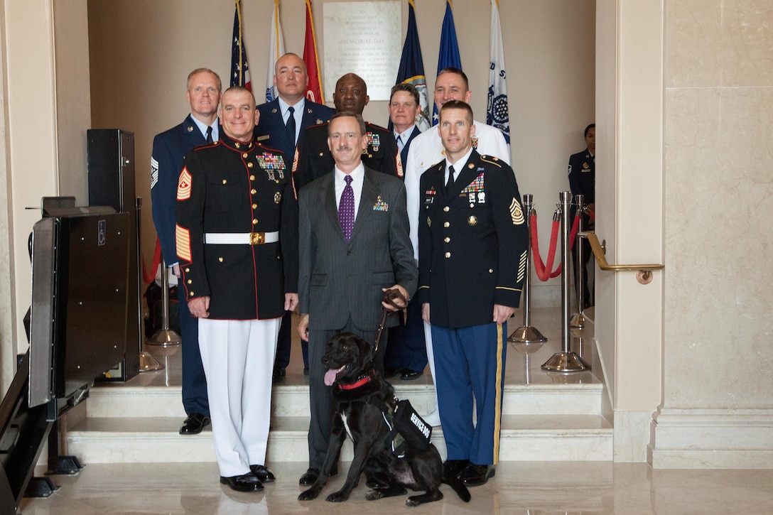 Ceremony at the Tomb of the Unknown Soldier in honor of National Armed Forces Day at Arlington National Cemetery in Arlington, VA., May 16, 2015. (U.S. Marine Corps photo by Sgt. Melissa Marnell)