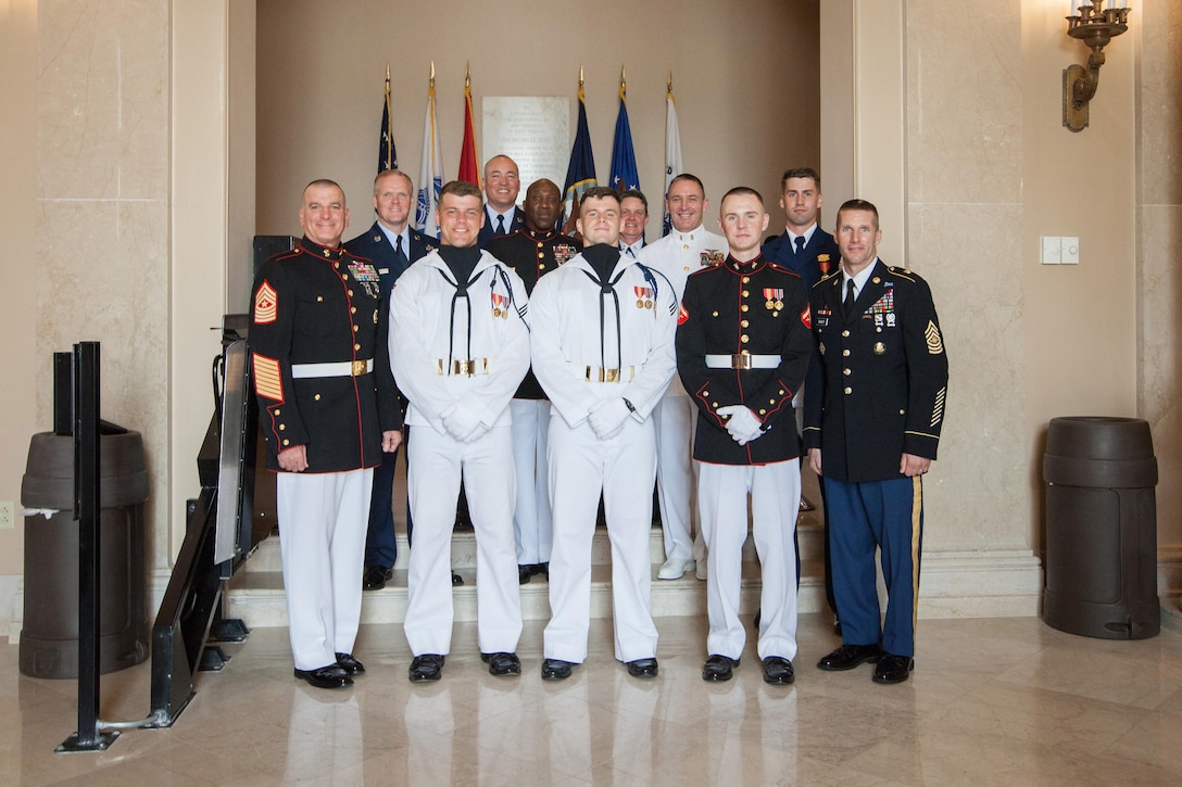 Ceremony at the Tomb of the Unknown Soldier in honor of National Armed Forces Day at Arlington National Cemetery in Arlington, VA., May 16, 2015. (U.S. Marine Corps photo by Sgt. Melissa Marnell)