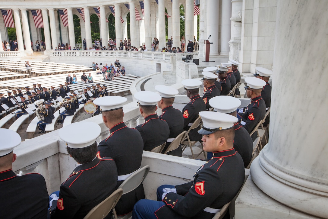 Ceremony at the Tomb of the Unknown Soldier in honor of National Armed Forces Day at Arlington National Cemetery in Arlington, VA., May 16, 2015. (U.S. Marine Corps photo by Sgt. Melissa Marnell)