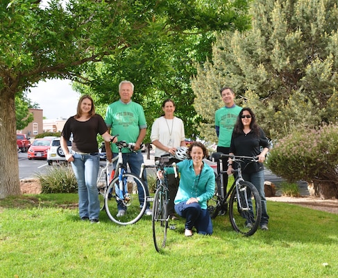 ALBUQUERQUE, N.M. -- Several District employees are participating in the Cascade Bicycle Club's Bike Month Challenge Presented by Adobe. The team, known as the Rio Grande Corps-muters, pose for a photo on National Bike to Work Day, May 15, 2015.