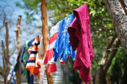 Clothes hang on a line to dry at the Saint Anthony of Padua Boys Home outside La Paz, Honduras May 16, 2015. Members from the 1st Battalion, 228th Aviation Regiment and Joint Task Force-Bravo visited the boys there as part of a regular outreach effort. (U.S. Air Force photo by Capt. Christopher Love)