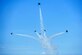 The Thunderbirds perform the Delta Burst maneuver during the 2015 Wings Over Wayne Airshow and Open House, May 17, 2015, at Seymour Johnson Air Force Base, North Carolina.  The Thunderbirds demonstrated the versatility of the F-16 Fighting Falcon by performing aerial acrobatics, precision formations and high-speed passes during their performance.. (U.S. Air Force photo/Airman Shawna L. Keyes) 