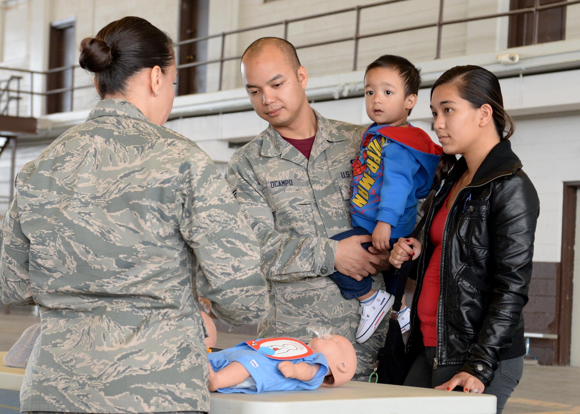 Ellsworth spouses were invited to participate in a spouse appreciation day at Ellsworth Air Force Base, S.D., May 8, 2015. During the event, spouses had a chance to speak with multiple base agencies and view several military vehicles and demonstrations, to include robots from explosive ordinance disposal, a B-1 bomber static with a munitions display and 28th Security Forces Squadron military working dog demonstrations. (U.S. Air Force photo by Airman 1st Class Rebecca Imwalle/Released)