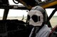 A scientist from a research lab tries on the PLZT flash blindness goggles on May 15, 2015, Barksdale Air Force Base, La. The Polarized Lead Zirconium Titanate flash blindness goggles protect pilots from nuclear flash blindness by instantly going dark. During daylight without the goggles a pilot could experience temporary blindness for about 2 minutes. At night a pilot could experience night blindness for up to 10 minutes and this temporary condition could affect the pilot’s control of the aircraft. (U.S. Air Force photo by Master Sgt. Laura Siebert/Released)