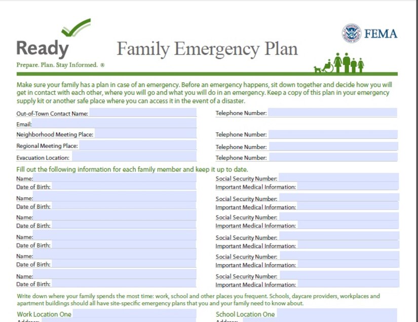 Family Emergency Preparedness And Response What You Can Do Joint 