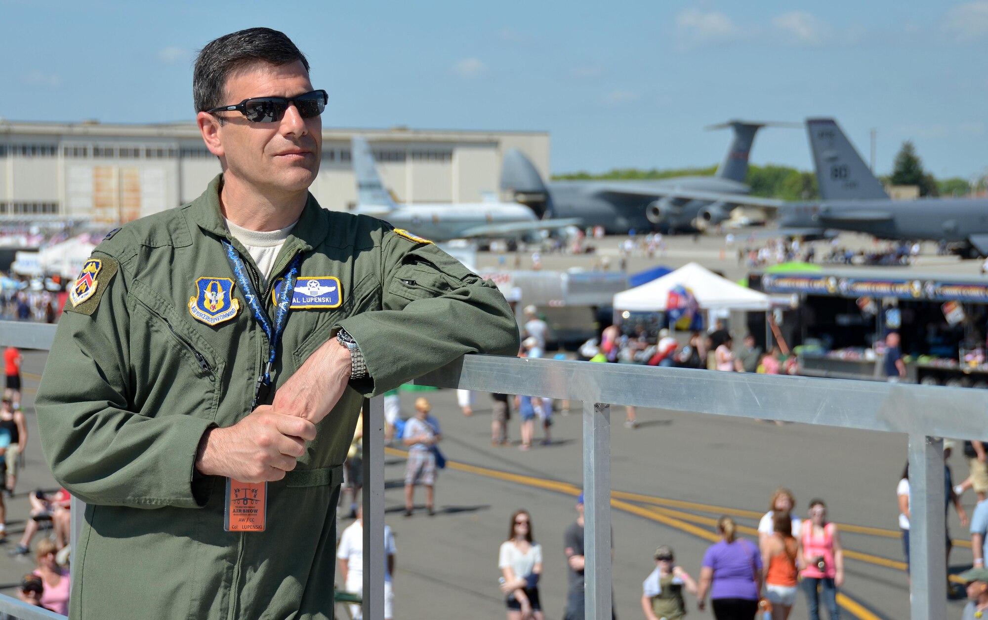 Nearly 400,000 spectators came to Westover Air Reserve Base to watch the 2015 Great New England Air Show, boasting more than two dozen current and vintage military aircraft. Aerial demonstration teams included the U.S. Navy Blue Angels, Canadian Snowbirds, U.S. Army’s Golden Knights parachuting team, F-22 demo team, Geico Skytypers, and Canadian CF-18 team. (U.S. Air Force photo/SSgt. Kelly Goonan)