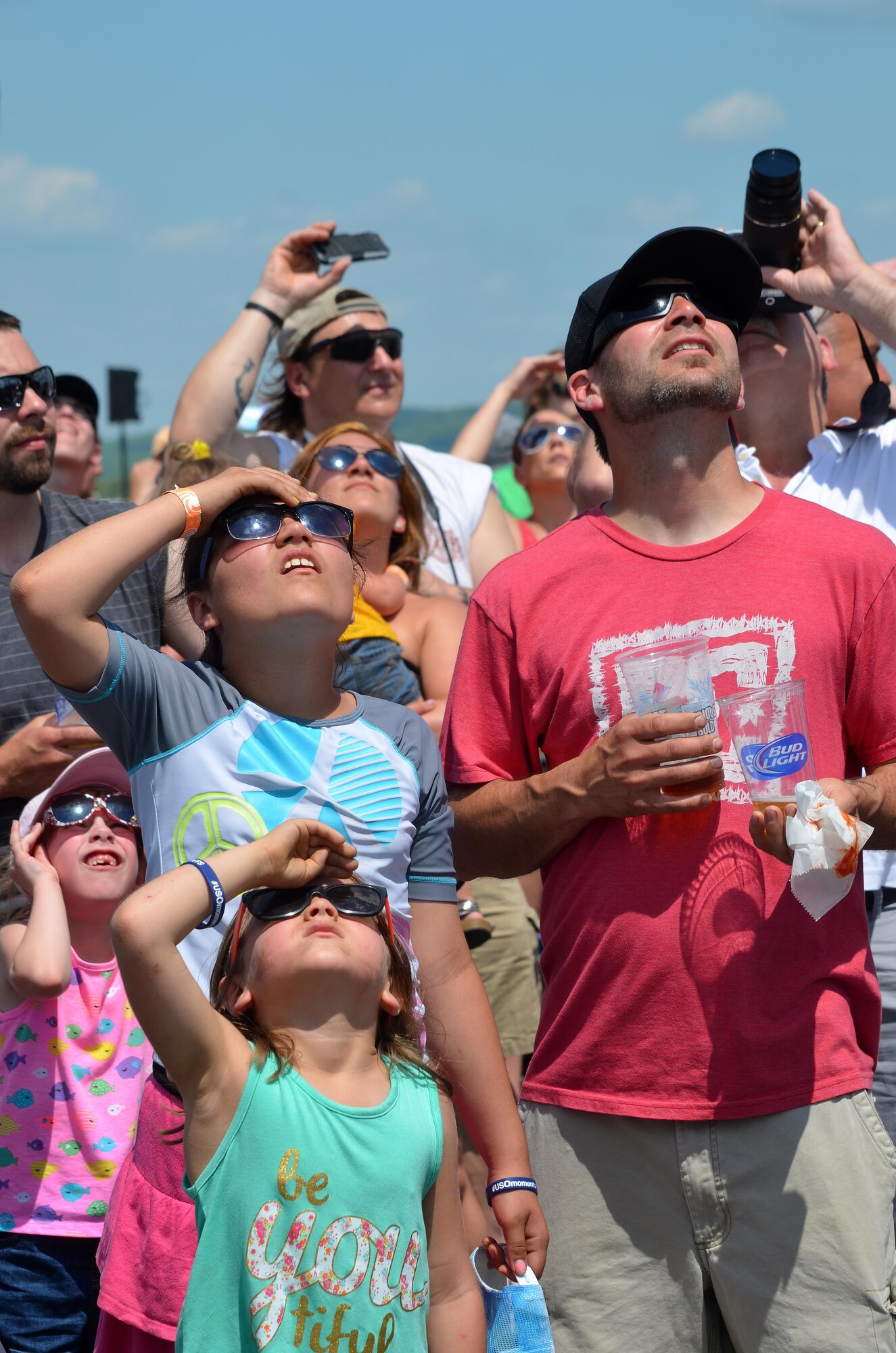 Nearly 400,000 spectators came to Westover Air Reserve Base to watch the 2015 Great New England Air Show, boasting more than two dozen current and vintage military aircraft. Aerial demonstration teams included the U.S. Navy Blue Angels, Canadian Snowbirds, U.S. Army’s Golden Knights parachuting team, F-22 demo team, Geico Skytypers, and Canadian CF-18 team. (U.S. Air Force photo/SSgt. Kelly Goonan)