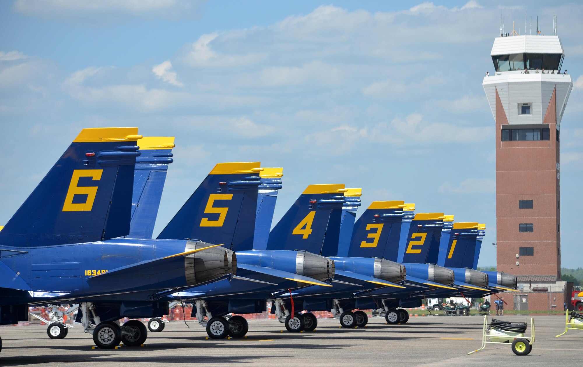 Nearly 400,000 spectators came to Westover Air Reserve Base to watch the 2015 Great New England Air Show, boasting more than two dozen current and vintage military aircraft. Aerial demonstration teams included the U.S. Navy Blue Angels, Canadian Snowbirds, U.S. Army’s Golden Knights parachuting team, F-22 demo team, Geico Skytypers, and Canadian CF-18 team. (U.S. Air Force photo/SSgt. Kelly Goonan)