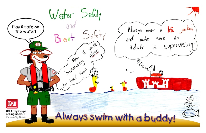 Theme focused on the importance of being safely prepared as a family during all types of emergencies. This poster focues on Water and Boating Safety.