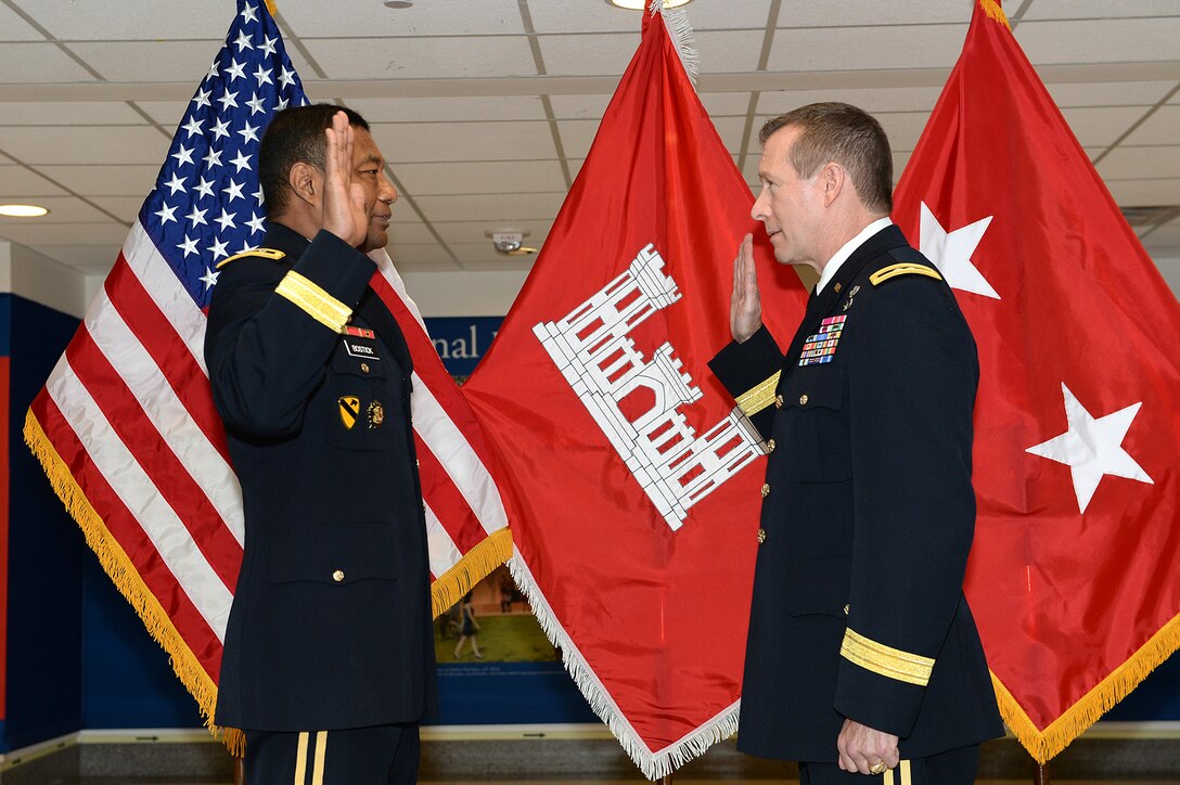 Maj. Gen. Robert D. Carlson, the commanding general of U.S. Army Corps of Engineers, Transatlantic Division, was promoted in a ceremony at the Pentagon May 15. Lt. Gen. Thomas P. Bostick, the USACE commanding general and 53rd chief of engineers, promoted Carlson.
