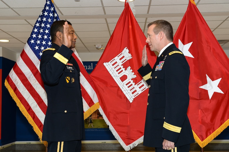 Maj. Gen. Robert D. Carlson, the commanding general of U.S. Army Corps of Engineers, Transatlantic Division, was promoted in a ceremony at the Pentagon May 15. Lt. Gen. Thomas P. Bostick, the USACE commanding general and 53rd chief of engineers, promoted Carlson.
