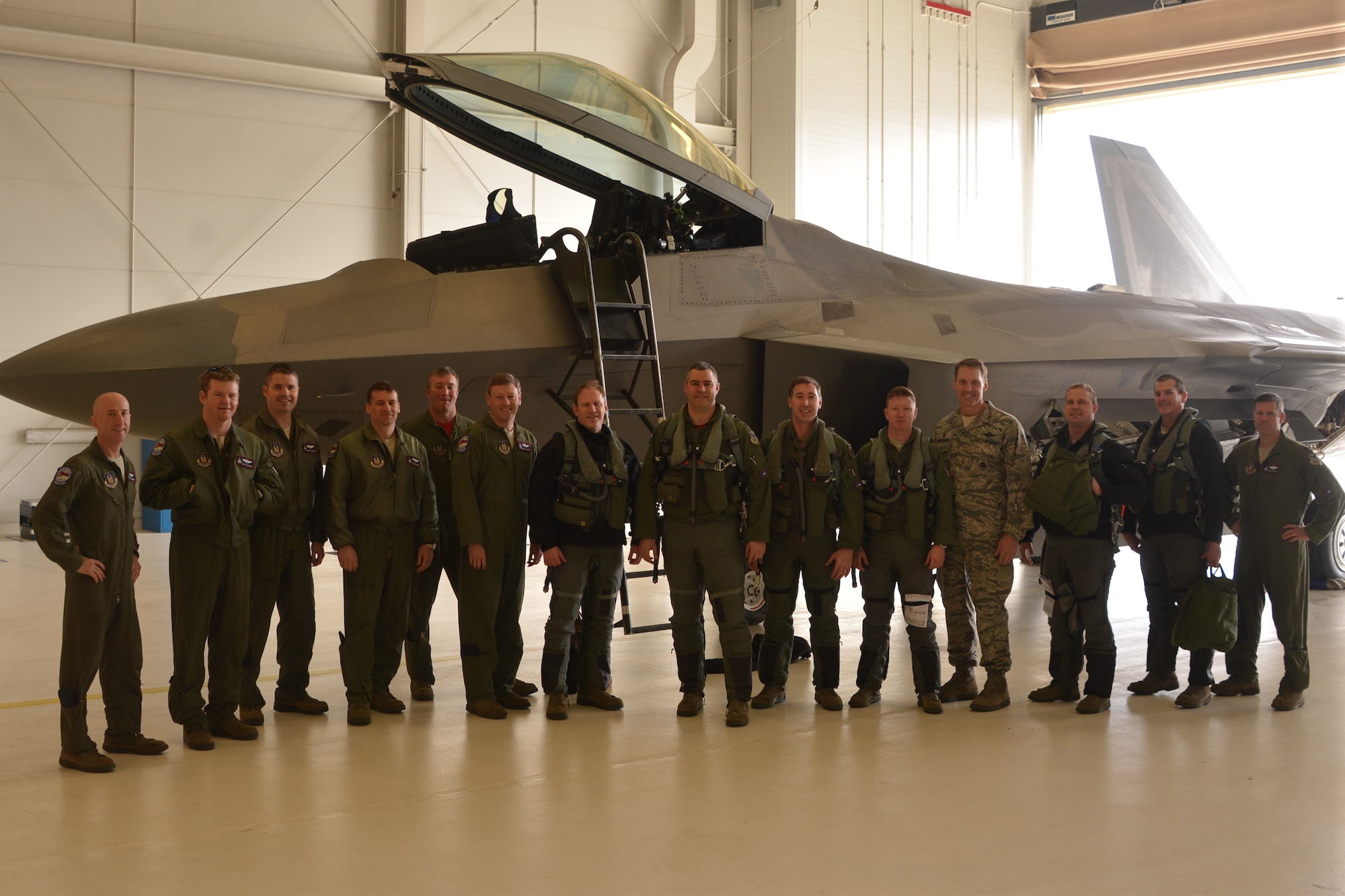 Maj. Chad Newkirk, a Reserve F-22 pilot assigned to the 477th Fighter Group, is the eleventh pilot in Air Force history and fourth pilot in the 477th FG to reach 1,000 flight hours in the F-22 during a sortie here in April. (U.S. Air Force photo/Tech. Sgt. Dana Rosso)