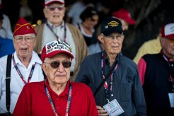 Veterans from the 1944 Anzio Beachhead Invasion stand inside the belly of a C-17 Globemaster III, May 15, 2015 at Joint Base Charleston, S.C. during a tour of the installation. The veterans were in Charleston to celebrate what could be their last reunion event together and to share their stories with the servicemembers stationed here. The invasion of Anzio, near the outskirts of Rome, began Jan. 22, 1944, lasted four months and took the lives of nearly 2,800 Americans . (U.S. Air Force photo/Senior Airman Jared Trimarchi) 