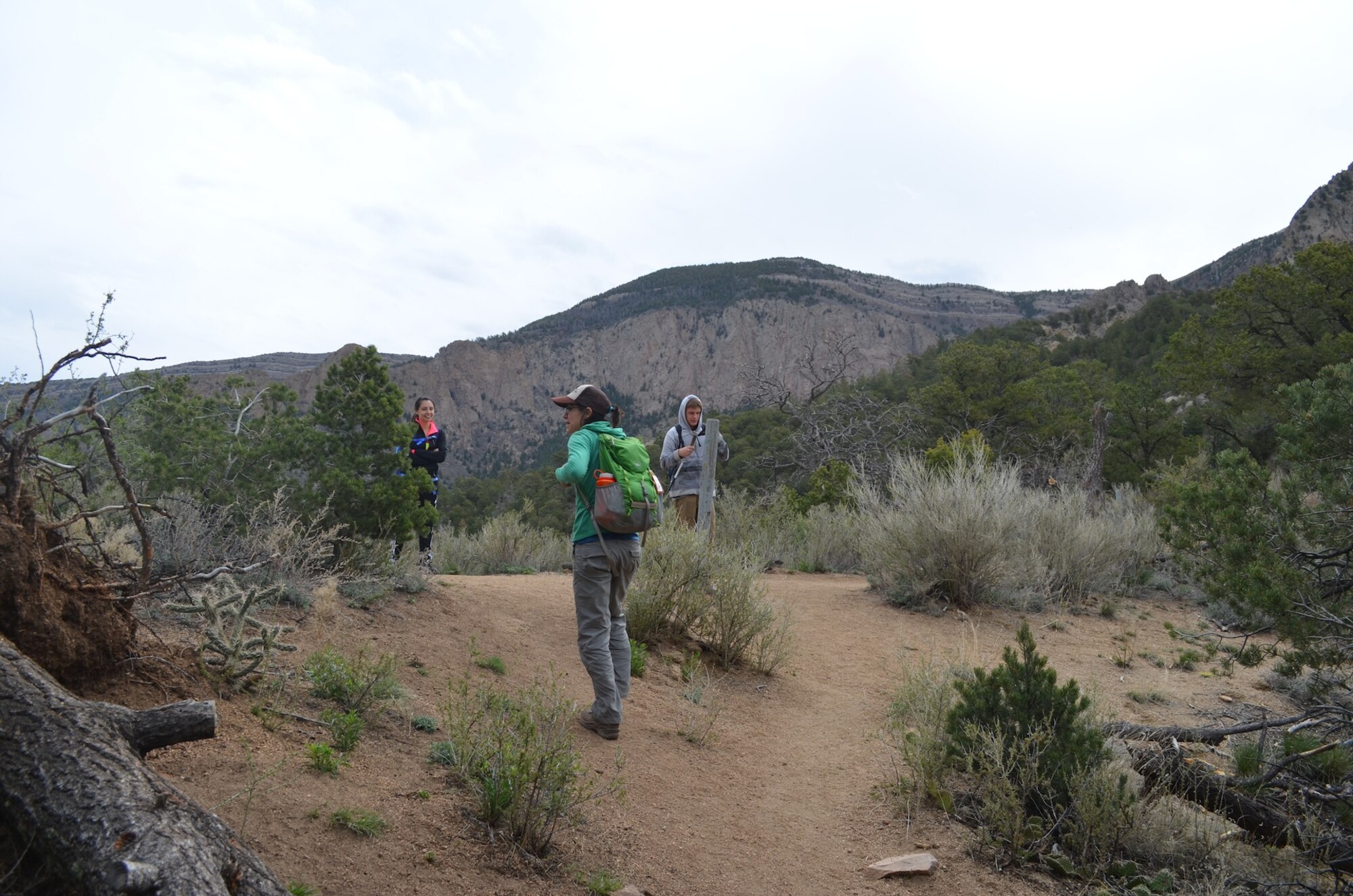 Family of deployed service members hike the Piedra Lisa trail in the Sandia Mountains as part of the Recharge for Resiliency program.  The program is sponsored by the 377th Force Support Squadron and offers families affected by deployments or loss opportunities to recharge, rebuild and reintegrate. (Photo by Evan Curtis)