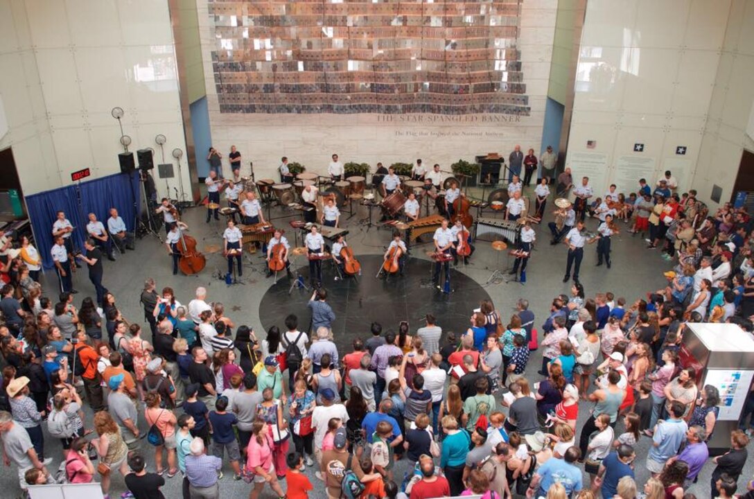 Multiple ensembles from the USAF Band performed John Luther Adam's 'SILA: The Breath of the World' at the National Museum of American History on May 16th. This ensemble even included former members of the Band. (Air Force photo by SMSgt Bob Kamholz/ released)