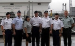 Senior leaders from the Missouri National Guard visited Panama in early December to help promote the State Partnership Program. From left: Capt. Mike Roberts, the adjutant general’s aide-de-camp; Brig. Gen. John Owen, director of the joint staff; Lt. Col. Rebecca Segovia-Johnson, the Missouri Guard’s director of the State Partnership Program; Command Sgt. Maj. James Schulte, the state command sergeant major; Maj. Gen. Stephen L. Danner, adjutant general for the Missouri Guard; Capt. Juan Valencia, a Missouri Guardsman who was the group’s interpreter, and 1st Lt. Jonathan Holem, a Missouri Guardsman that stationed in Panama as a traditional commander activities coordinator.