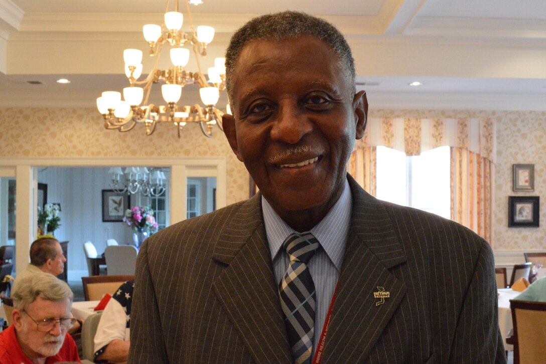 A Vietnam veteran poses for a photo during an Armed Forces Day pinning ceremony at a hospice in Williamsburg, Va., May 16, 2015. The event was done in honor of veterans and families of veterans who have served in the military in support of our nation. (Courtesy Photo)