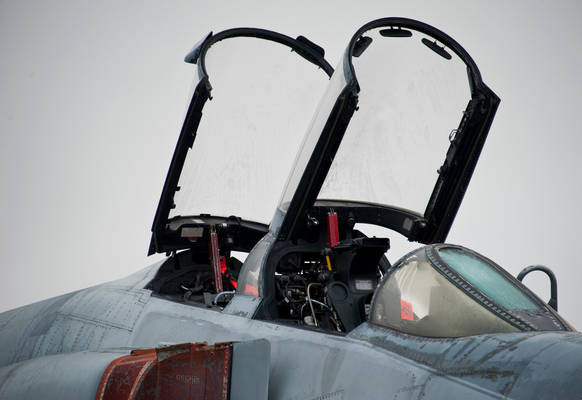 One of the 82nd Aerial Target Squadron’s QF-4s sits on the drone runway prior to takeoff May 12 at Tyndall Air Force Base, Fla. This unmanned QF-4 was used as a full-scale target and shot down by a pilot from the 177th Fighter Wing, a New Jersey Air National Guard unit, who were participating in Combat Archer. Combat Archer is the air-to-air component of the 53rd Wing’s weapons system evaluation program. The 82nd ATRS operates QF-4, QF-16 and BQM-167 targets to provide manned and unmanned aerial targets support for programs across the Department of Defense. The QF-4 mission for the 82nd ATRS at Tyndall came to an end in May, with the squadron transitioning to QF-16s for all future full-scale target operations. (U.S. Air Force photo/Sara Vidoni)