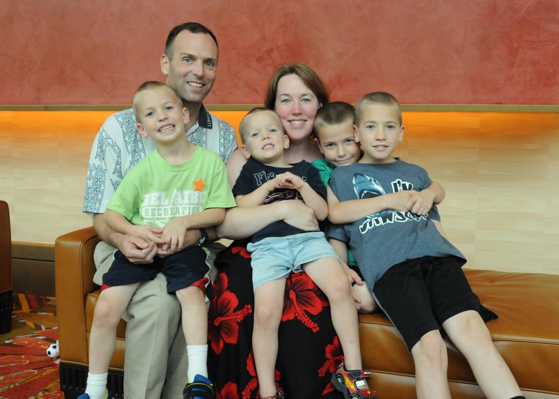 The Grosjean family of Oklahoma during the Air Force Reserve Yellow Ribbon training event May 16 in Orlando, Florida. (U.S. Air Force photo by Senior Master Sgt. Raymond Sarracino)