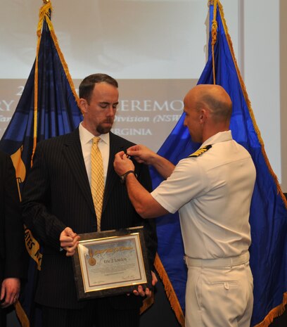 Eric Lorden received the Secretary of Defense Global War on Terrorism Award for multiple deployments to Afghanistan serving as the technical lead for the Controlled Technical Service’s Soverighn Alpha project at the Naval Surface Warfare Center Dahlgren Division (NSWCDD) annual honor awards ceremony on May 14, 2015..