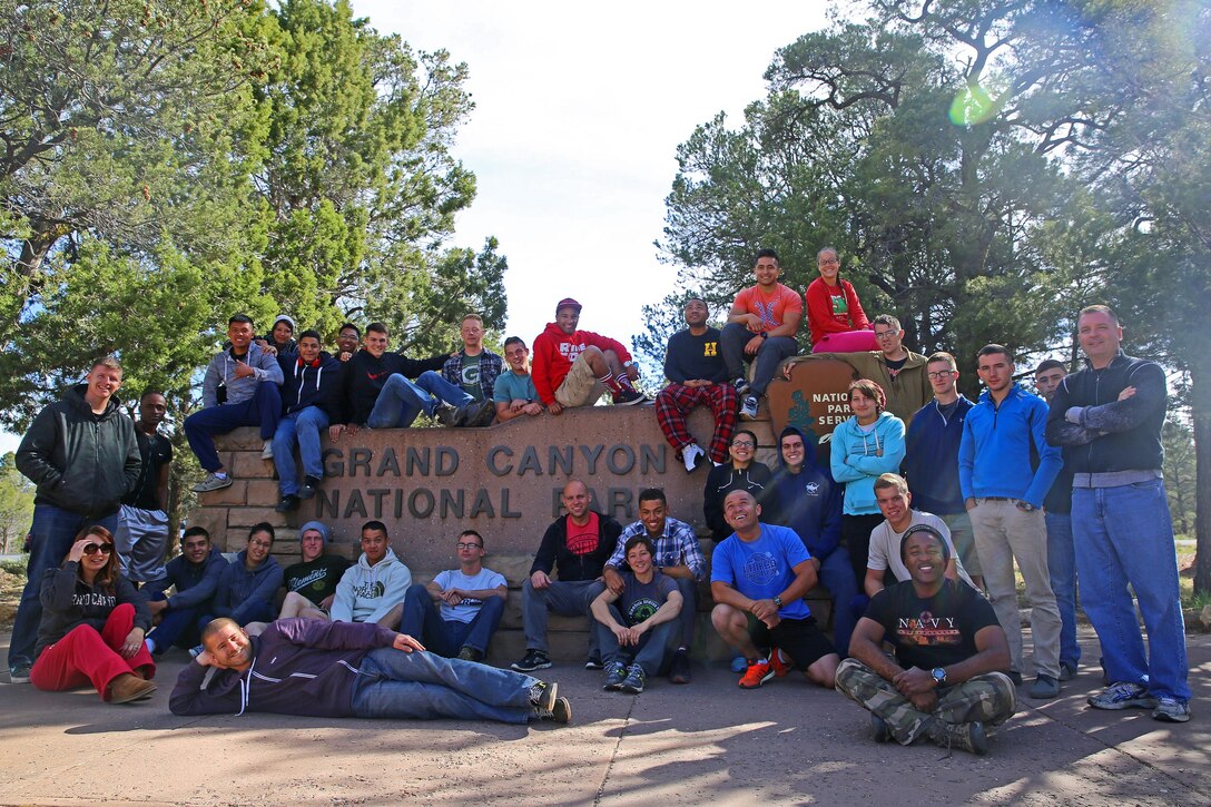 Marines hike up from the plateau near the base of the Grand Canyon during the Single Marine Program Grand Canyon Trip, May 16.The Single Marine Program offers trips to different recreational destinations such as Big Bear Lake, the Grand Canyon, Las Vegas and San Francisco. For more information on the available programs, please visit http://www.mccscp.com/smp