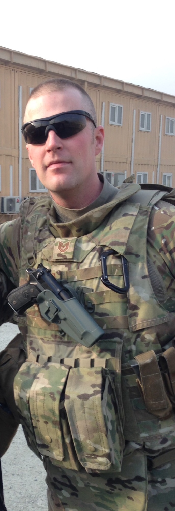 Tech. Sgt. Thomas Armstead, 6th Contracting Squadron contracting officer, poses for a photo while deployed to Camp Phoenix, Kabul, Afghanistan. Armstead won the Staff Sgt. Ronald L. King Outstanding Contingency Contracting Officer Award for his efforts while deployed. (Courtesy Photo)