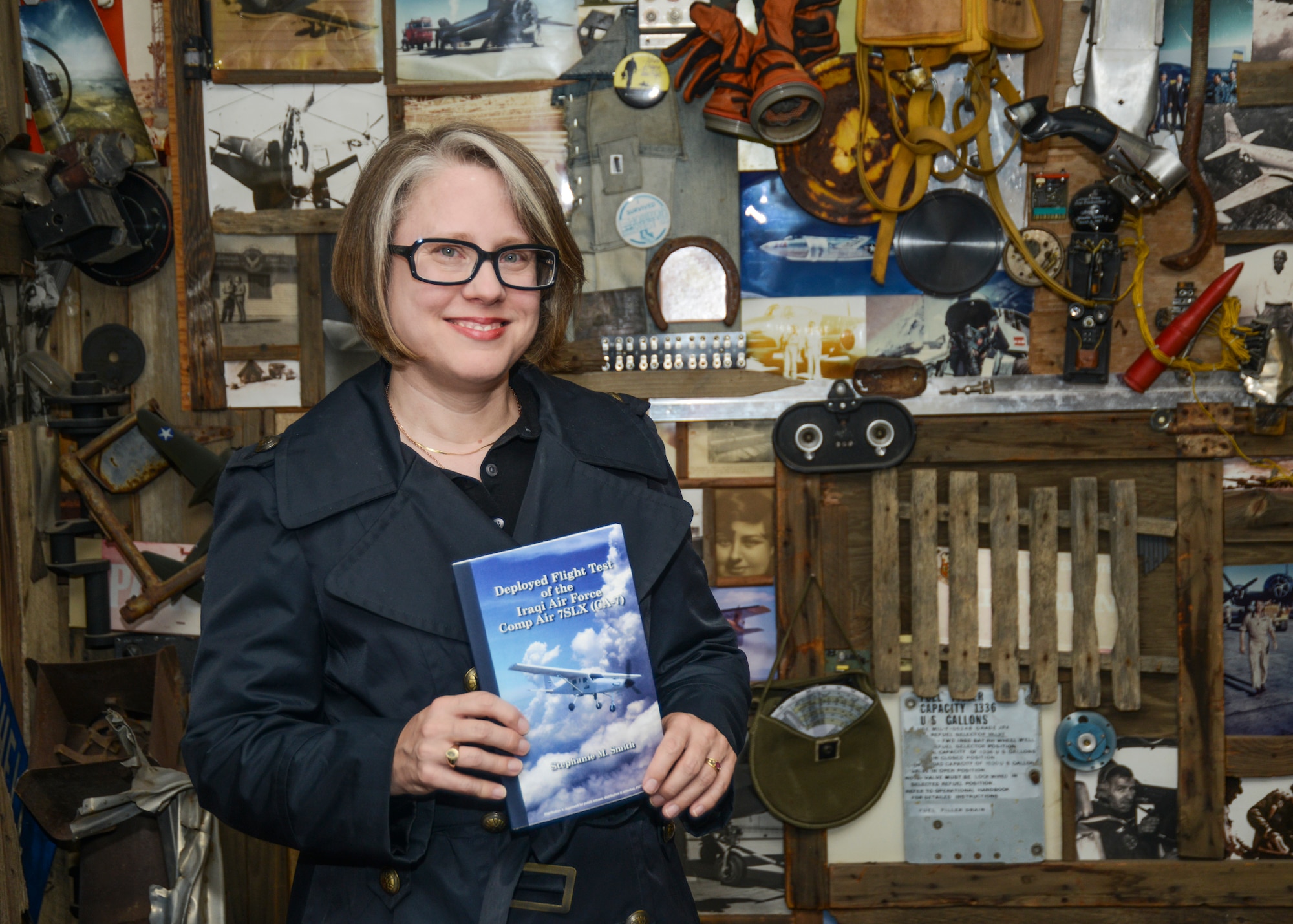 Dr. Stephanie Smith received the Robert F. Futrell Award for Excellence in historical publications for her special study, "Deployed Flight Test of the Iraqi Air Force Comp Air 7SLX (CA-7)." (U.S. Air Force photo by Rebecca Amber) 