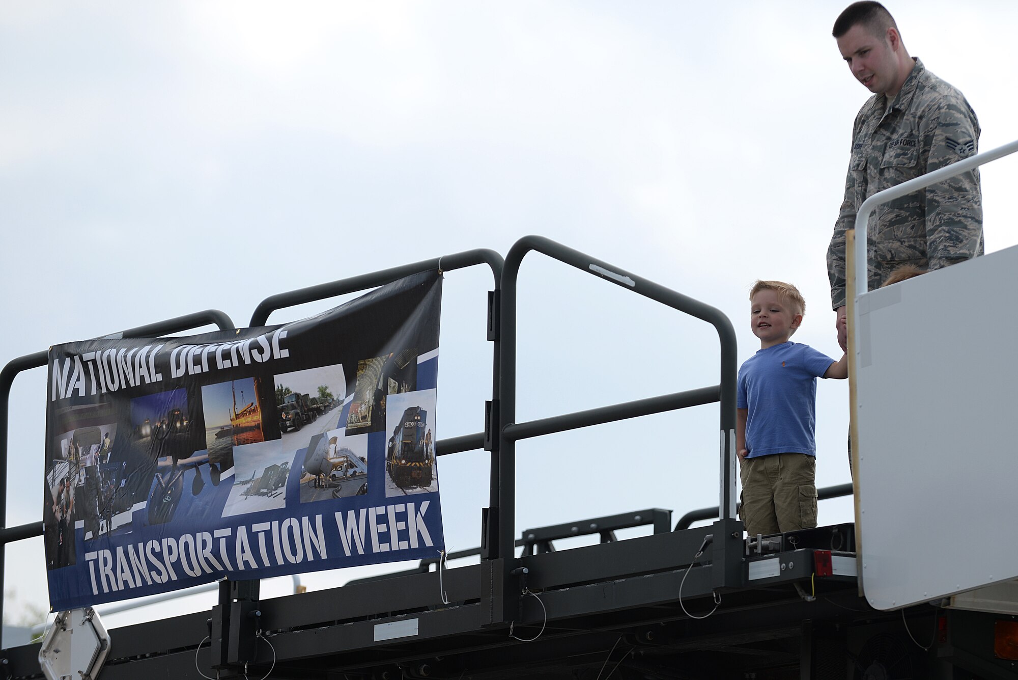 Scott Air Force Base members and their families got the opportunity to attend an Open House event put on by the 375 Logistics Readiness Squadron at Vehicle Operations Bldg. 548 May 15, 2015 at Scott AFB, Illinois. The 375 LRS had static displays for visitors to experience what it is like to sit behind the wheel of the many different vehicles they utilize. (U.S. Air Force photo/Senior Airman Joshua Eikren)
