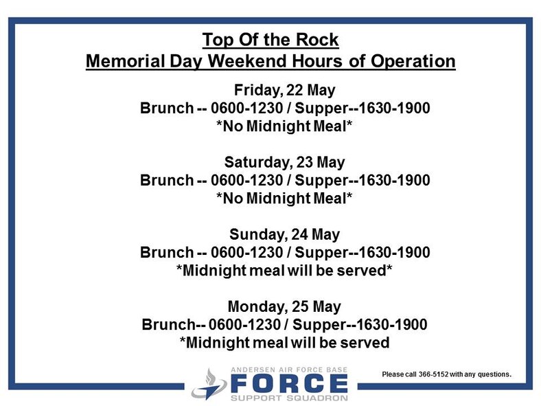 Top of the Rock Memorial Day Hours of Operation