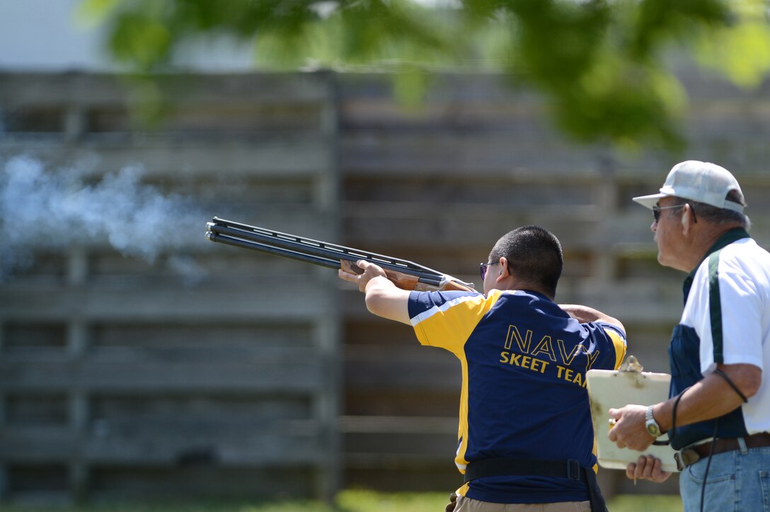 Navy Skeet Team Member Lt Mike Lee Shoots During The 55th Annual Armed Services Skeet