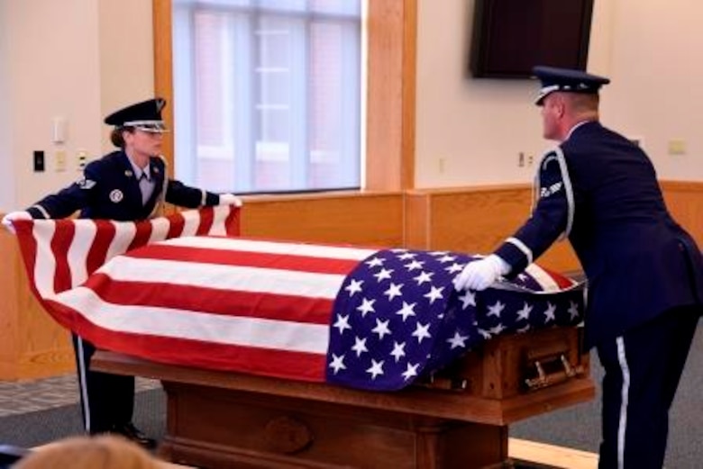 Airmen of the 127th Wing Honor Guard participate in a training course at Selfridge Air National Guard Base, Mich., May 15, 2015. The Selfridge Honor Guard renders final honors at the funerals of about 300 Air Force veterans every year in the Detroit area. The honor guard also participates in many military ceremonies on the base and in the community every year. (U.S. Air National Guard photo by Terry Atwell)