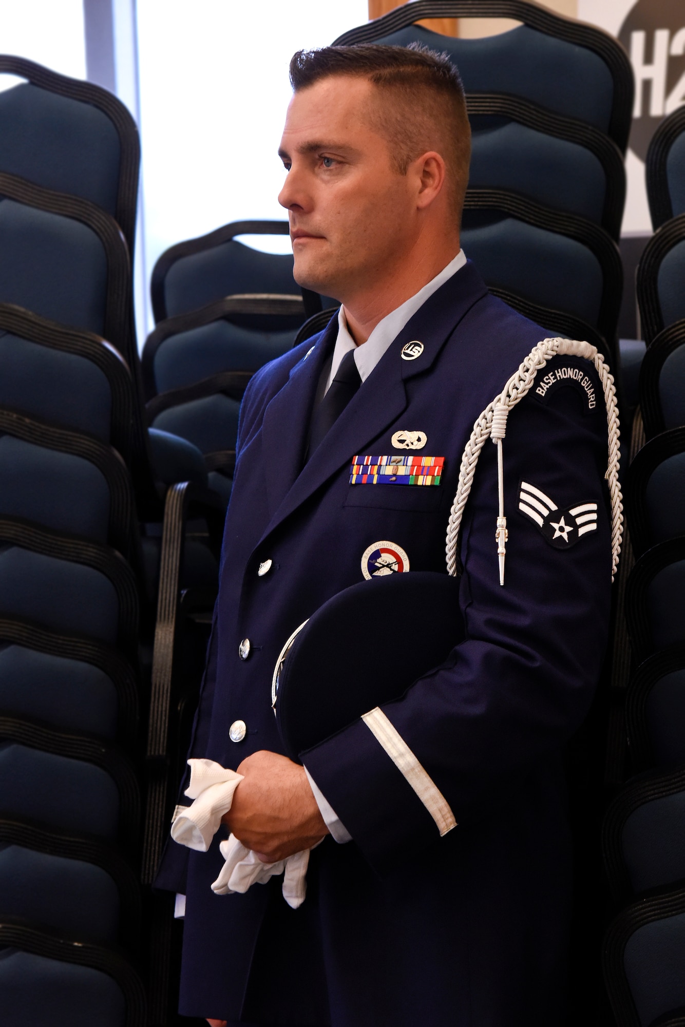 Airmen of the 127th Wing Honor Guard participate in a training course at Selfridge Air National Guard Base, Mich., May 15, 2015. The Selfridge Honor Guard renders final honors at the funerals of about 300 Air Force veterans every year in the Detroit area. The honor guard also participates in many military ceremonies on the base and in the community every year. (U.S. Air National Guard photo by Terry Atwell)