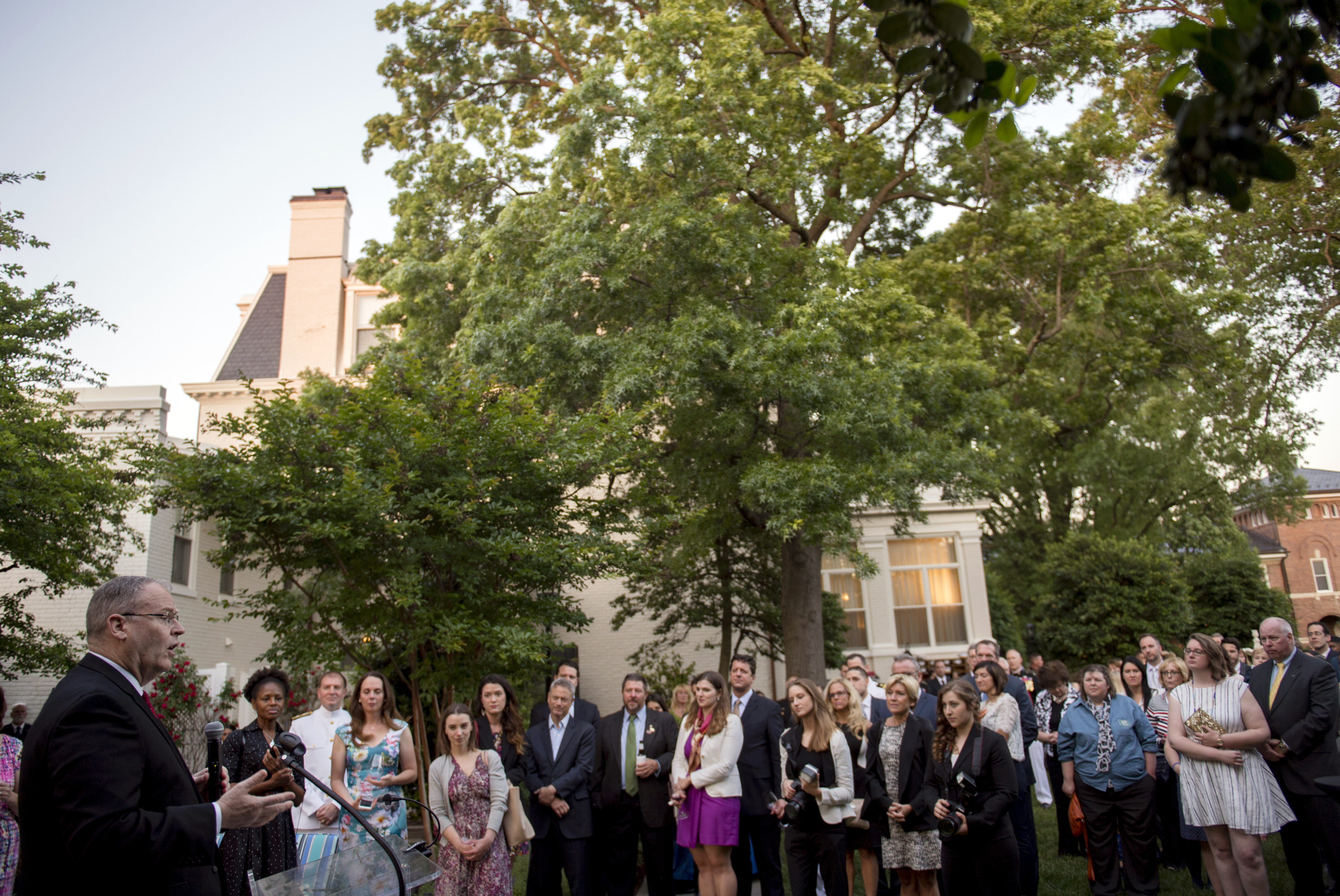 Deputy Defense Secretary Bob Work makes remarks during the Evening