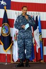 U.S. Navy Adm. Cecil D. Haney, U.S. Strategic Command commander, provides the keynote speech before presenting Omaha Trophies to the 5th Bomb Wing, strategic aircraft operations category, and 91st Missile Wing, intercontinental ballistic missile wing category, on Minot Air Force Base, N.D., May 20, 2015. Minot is home to two of the four Omaha Trophy-winning units for 2014, which joined winners in the ballistic missile submarine and global operations (space/cyberspace) unit categories. Those receiving the awards represent units throughout USSTRATCOM which are critical to fulfilling the combatant command's primary mission: to detect, deter and prevent strategic attacks against the United States and its allies. USSTRATCOM is one of nine unified commands under the Department of Defense and is responsible for strategic deterrence; space operations; cyberspace operations; joint electronic warfare; global strike; missile defense; intelligence, surveillance and reconnaissance; combating weapons of mass destruction; and analysis and targeting.  (U.S. Air Force photo/Senior Airman Kristoffer Kaubisch)