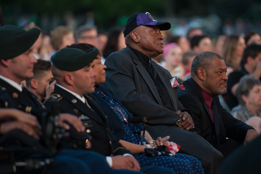 Wounded warrior Ted Strong and his wife attend the 26th National Memorial Day Concert on the West Lawn of the U.S. Capitol in Washington, D.C., May 24, 2015. 