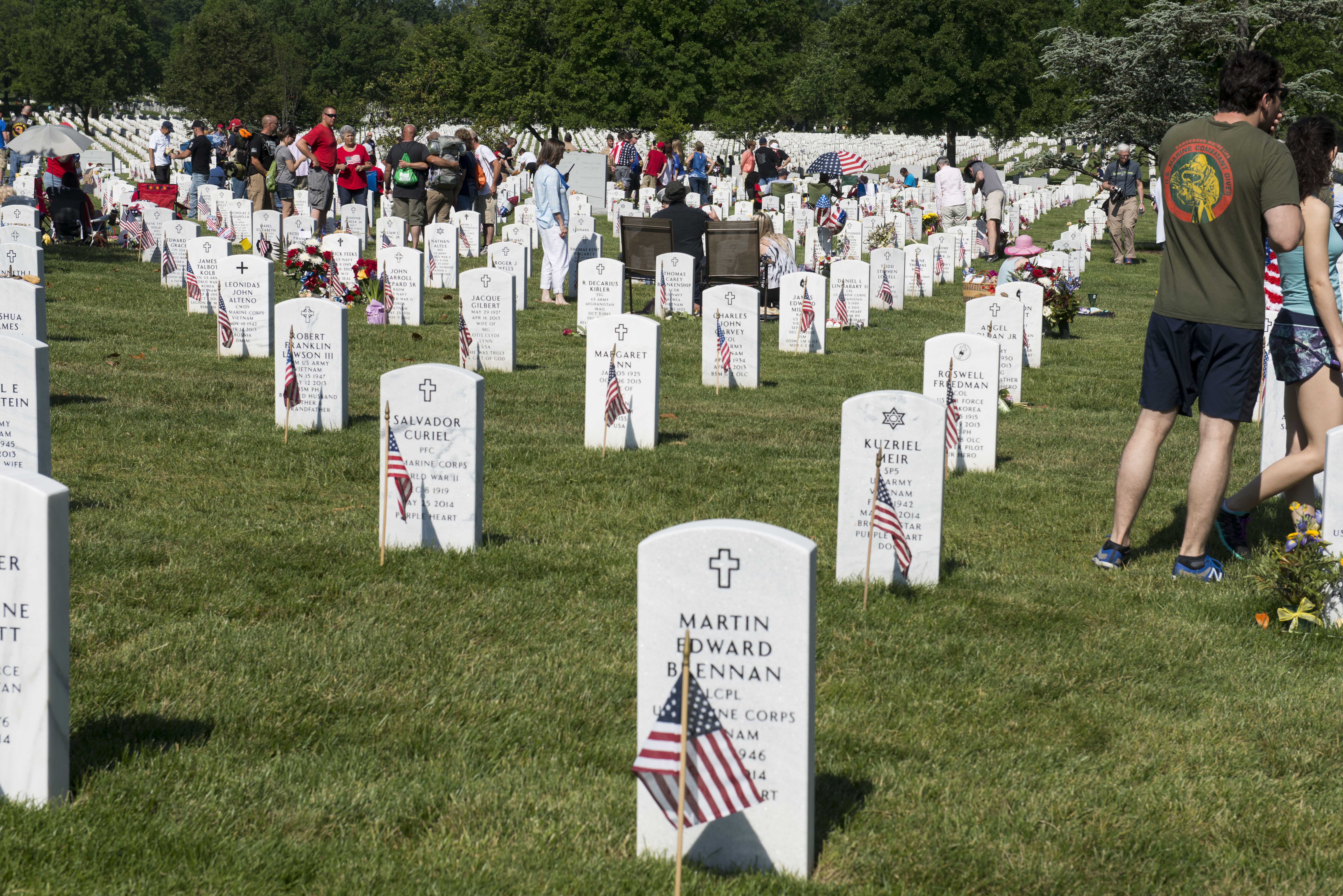 Memorial Day Visitors Spend Time At The Gravesites Of Their Loved Ones In Section 60 At