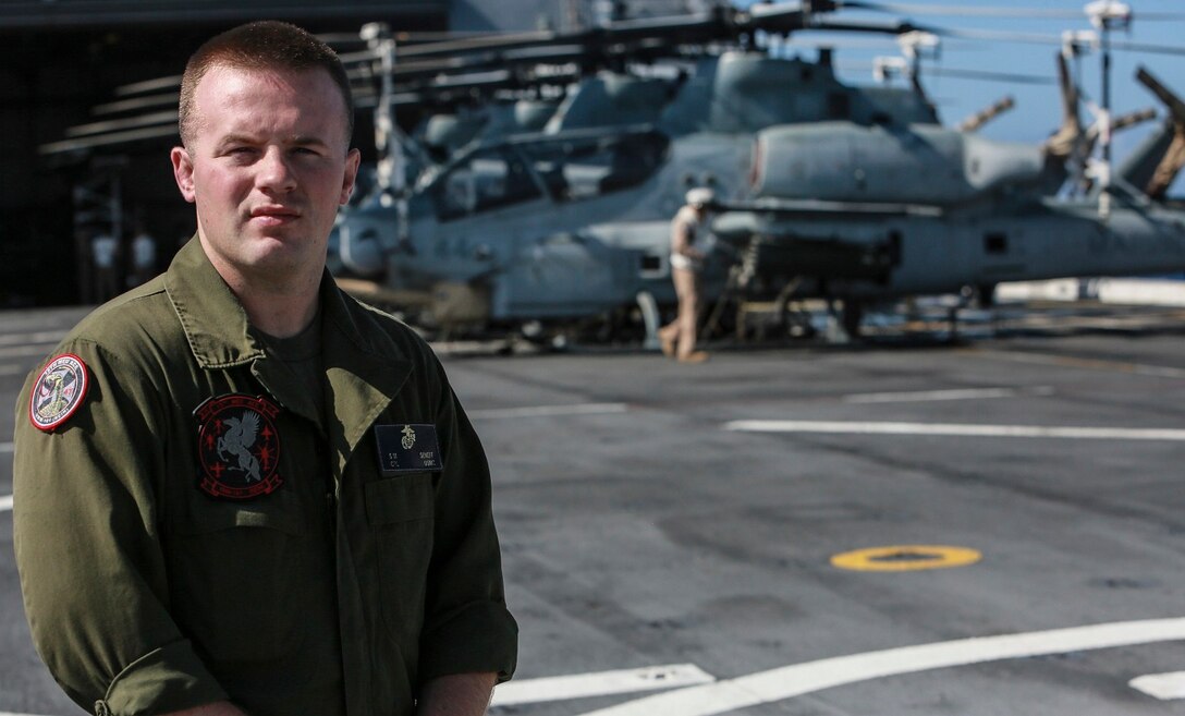 U.S. Marine Cpl. Smiley Seneff is an airframe mechanic with Marine Medium Tiltrotor Squadron 161 (Reinforced), 15th Marine Expeditionary Unit, aboard the USS Anchorage (LPD-23). Seneff is also a collateral duty inspector. His duties are to inspect other Marine’s maintenance to ensure that aircraft are ready to fly. CDIs are an essential part of the process of flying. Corporals and sergeants are trusted to be able to inspect aircraft before they take off, and this is a great way small unit leadership is put into play. (U.S. Marine Corps photo by Cpl. Steve H. Lopez/Released)