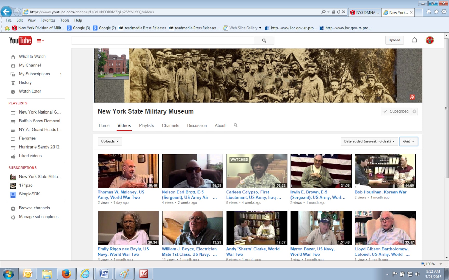 More than 600 New York veterans interviews can be viewed on