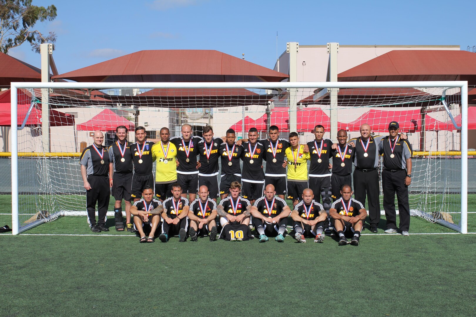 Army captures Armed Forces Soccer Gold held at MCAS Miramar, Calif. 12-21 May 2015.  