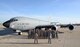 U.S. Air Force Airmen from the 100th Air Refueling Wing pose for a photo in front of a KC-135 Stratotanker May 11, 2015, at Moron Air Base, Spain. Airmen from the 100th ARW deployed to Moron in support of French combat operations in Mali. (U.S. Air Force photo by Senior Airman Christine Halan/Released) 