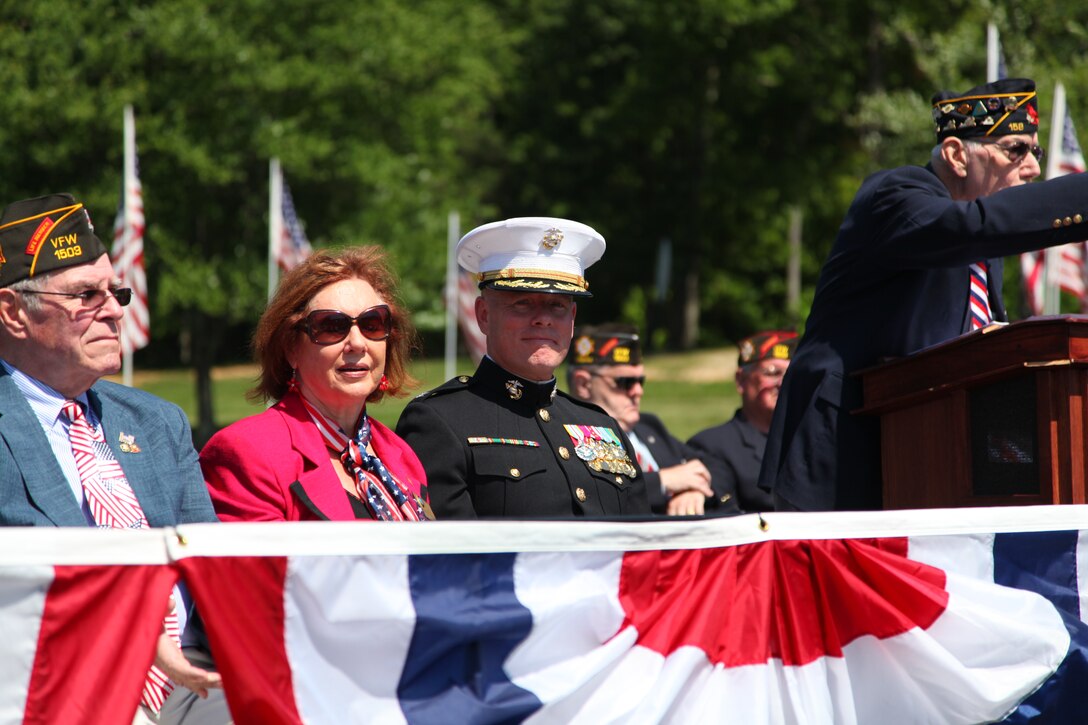 Hundreds of well-wishers attend the 32nd annual Memorial Day ceremony at the Quantico National Cemetery May 25, 2015.