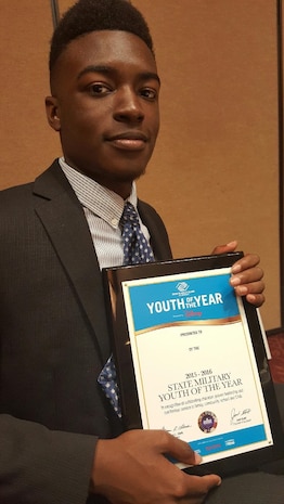 Dorian Holnes, the son of Pablo Holnes (retired Air Force) and Martiza Dawkins-Holnes, was named the South Carolina Military Youth of the Year May 1, 2015 by the Boys & Girls Clubs of America earning $5,000 in scholarship money. Holnes will moves on to compete for the regional title. Candidates were required to provide three letter of recommendation as well as write four essays; the first being about their club experience, the second about their vision for America’s youth, the third about what they strive to stand for in the minds and hearts of those who know them. Lastly, the youth center candidates submitted a fourth essay discussing the unique challenges and opportunities of growing up in a military family.  In addition to the letters of recommendation and essays, candidates participated in an interview segment as well as delivering a speech based on the content of their application essays. Holnes is a student at Fort Dorchester High School in Summerville, S.C., and is planning to attend the University of Texas at Austin to study film and cinematography. (Courtesy Photo / JB Charleston Air Base Youth Center)