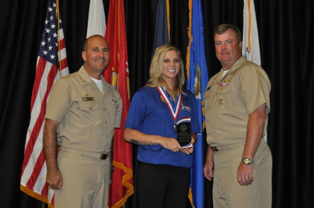 SrA Tonya Criss, JB Andrews, MD receives women's silver medal at the 2015 Armed Forces Bowling Championship held at NAS Jacksonville, Fla. from 11-18 May