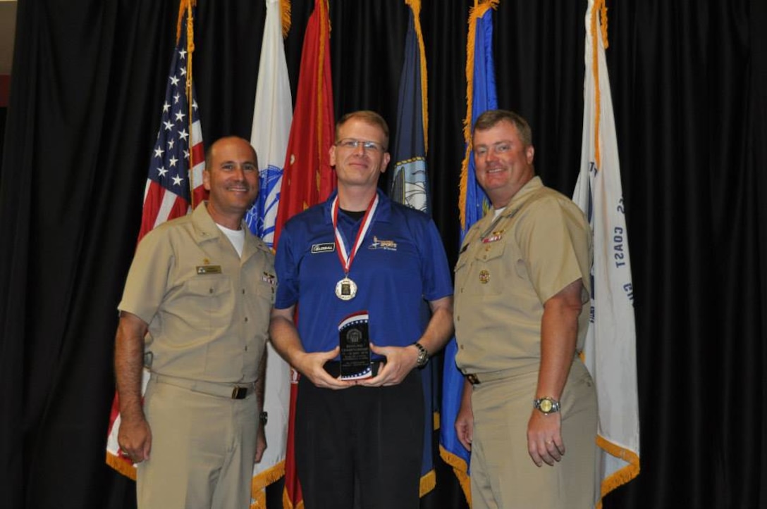 Men's silver medalist, Maj Ron Hurt, Ramstein AB, Germany at the 2015 Armed Forces Bowling Championship held at NAS Jacksonville, Fla. from 11-18 May