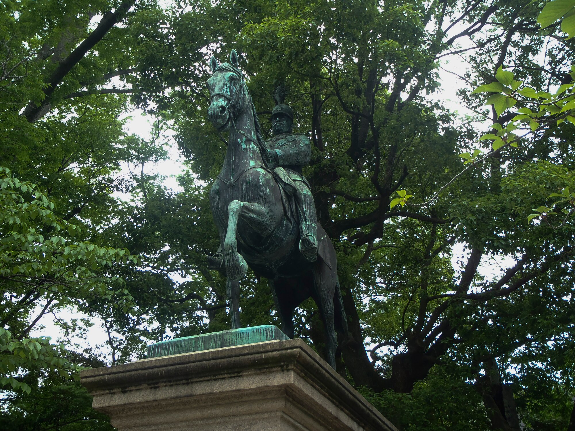 A statue of Prince Arisugawa Taruhito sits in the upper part of the Arisugawa Park, Minato, Japan. Prince Nobuhito Takamatsu donated 36,325 square meters of land to Tokyo to use for the park on Jan. 5, 1934, the anniversary of the death of Taruhito. (U.S. Air Force photo by Senior Airman David Owsianka/Released)