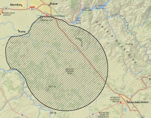 Map of suspected area where plague may be present in wildlife. Please take precautions when visiting this area. (Courtesy Photo)