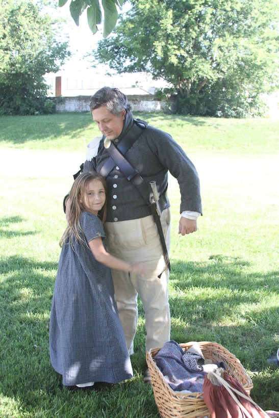 FORT NORFOLK, Va. -- War of 1812 reenactors stand in the shade of a tree here June 9, 2012. The reenactors were part of OpSail 2012, which marked the bicentennial of the War of 1812 and brought international tall ships and naval vessels to Hampton Roads and other port cities.  (U.S. Army photo/Kerry Solan)