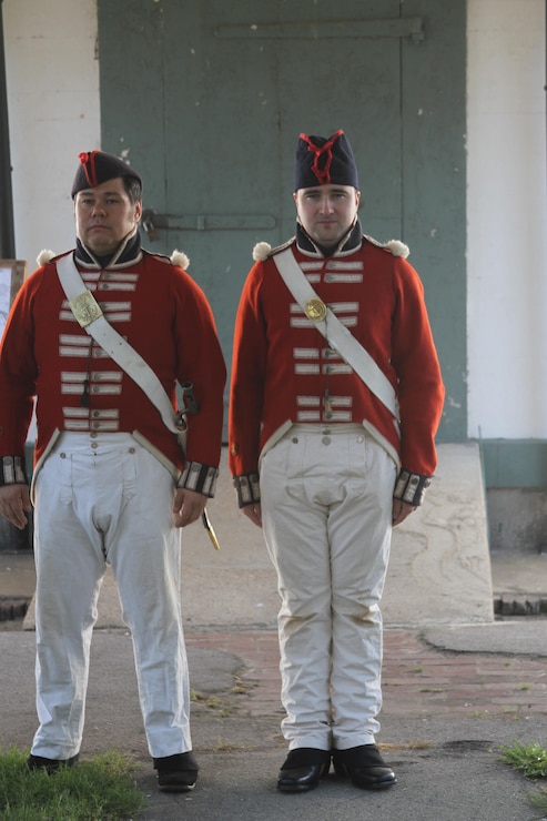 FORT NORFOLK, Va. -- War of 1812 reenactors stand outside the navy magazine building here June 9, 2012. The reenactors were part of OpSail 2012, which marked the bicentennial of the War of 1812 and brought international tall ships and naval vessels to Hampton Roads and other port cities.  (U.S. Army photo/Kerry Solan)