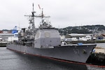 File photo of the Ticonderoga-class guided-missile destroyer USS Shiloh (CG 67) moors pierside at her forward-deployed base, Commander, Fleet Activities Yokosuka